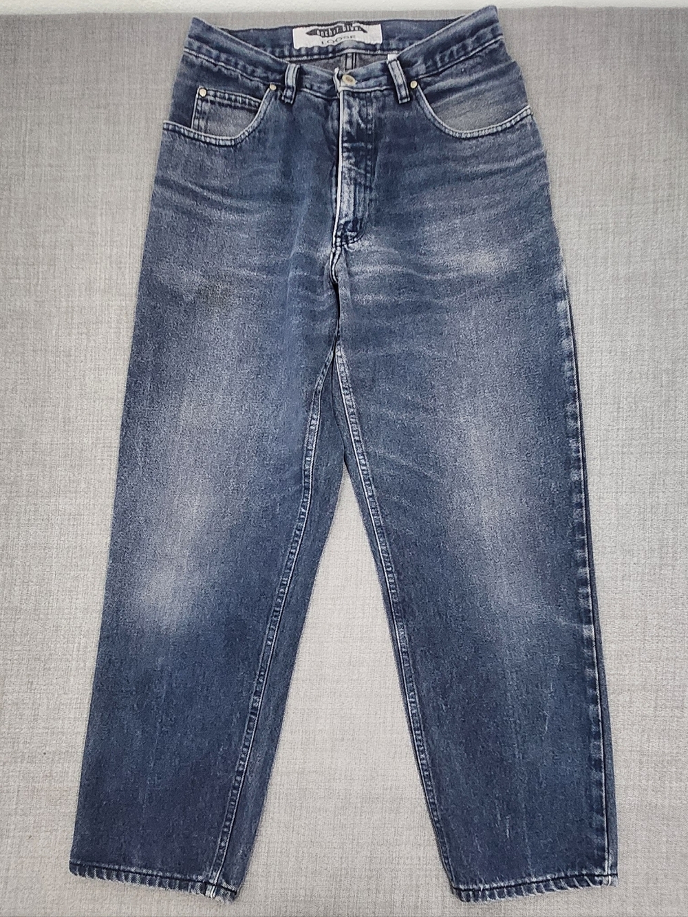 Vintage Anchor Blue Loose Fit 100% Cotton USA Made Denim Jeans.  30 × 30